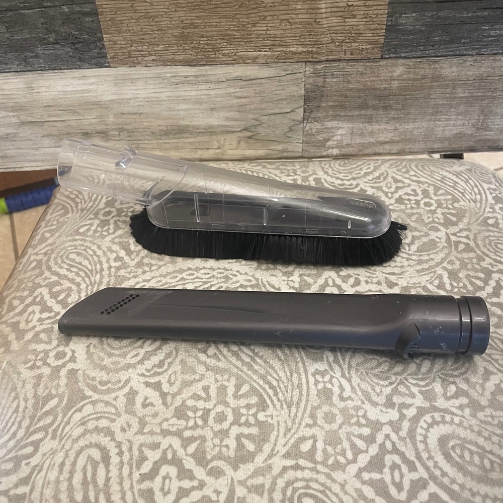Dyson Vacuum Attachment Set Soft Dusting Brush and Crevice Tool Gray Clear